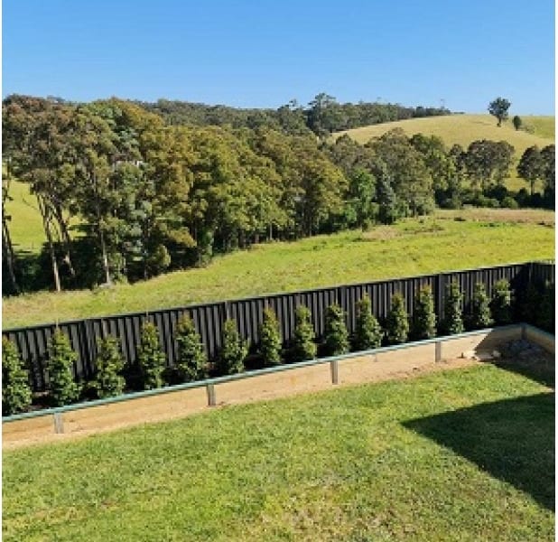 Retaining wall construction and landscaping